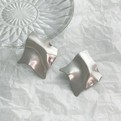 Fashion Irregular Metal Geometric Stud Earrings