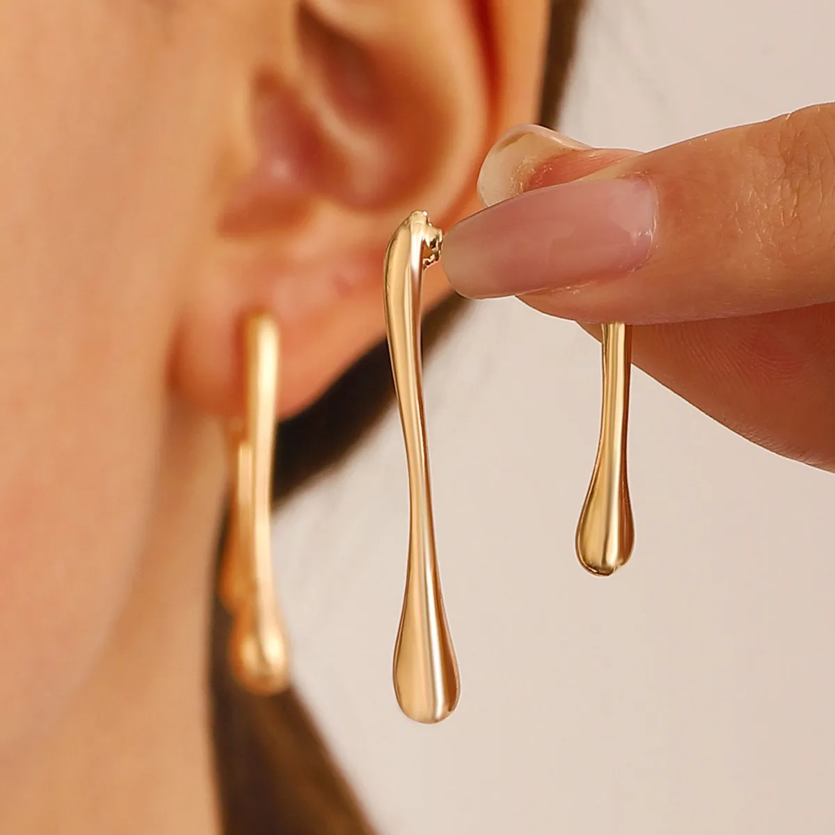 Simple Irregular Lines Geometric Drop Earrings Alloy Fashion Commuter