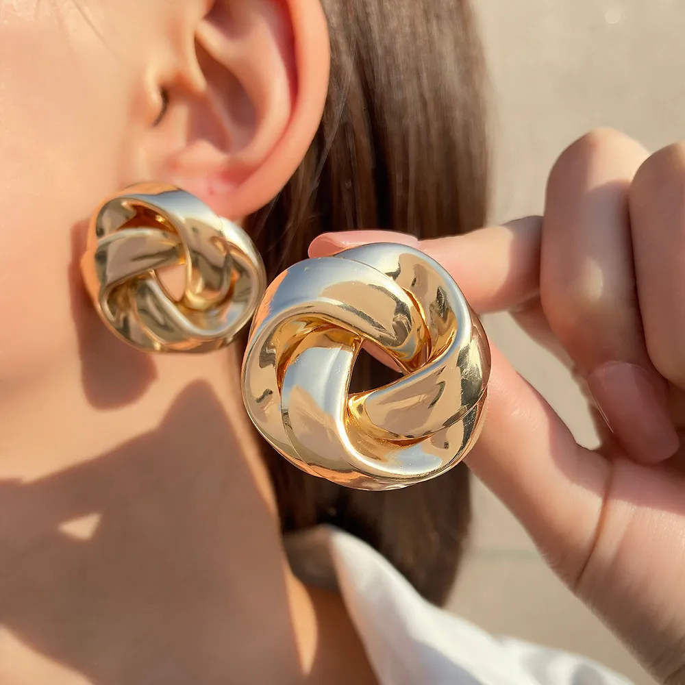 Fashion Exaggerated Creative Distorted Geometric Alloy Stud Earrings