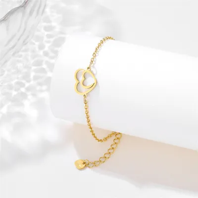 Women Fashion Heart Dolphin Butterfly Stainless Steel Bracelet