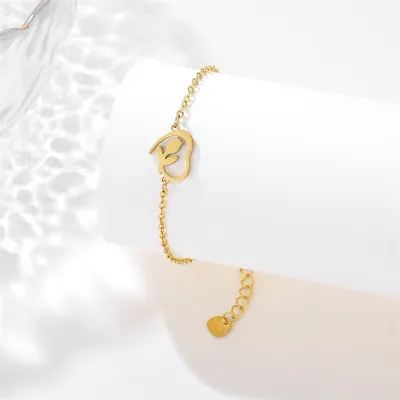 Women Fashion Heart Dolphin Butterfly Stainless Steel Bracelet