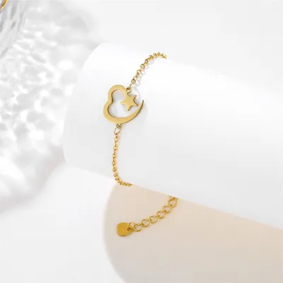 Women Fashion Heart Dolphin Butterfly Stainless Steel Bracelet