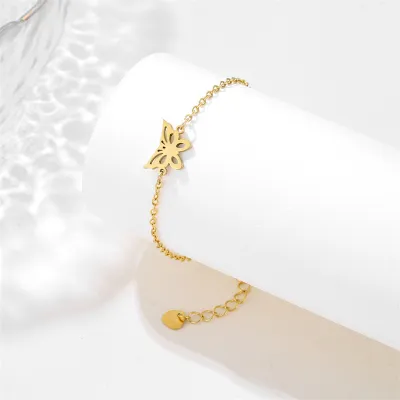 Women Fashion Heart Dolphin Butterfly Stainless Steel Bracelet