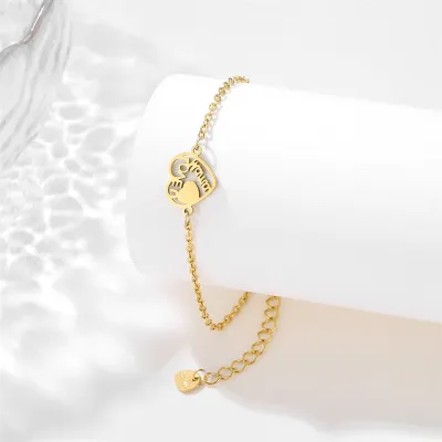 Women Fashion Heart Dolphin Butterfly Stainless Steel Bracelet