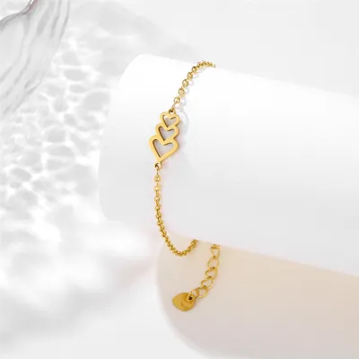 Women Fashion Heart Dolphin Butterfly Stainless Steel Bracelet