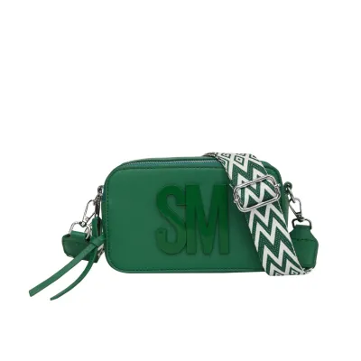 Women Fashion Casual Letter Wide Strap Shoulder Crossbody Bag PU Small
