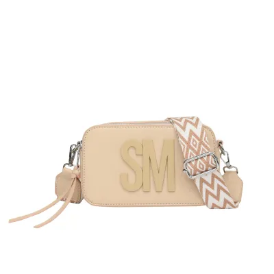 Women Fashion Casual Letter Wide Strap Shoulder Crossbody Bag PU Small
