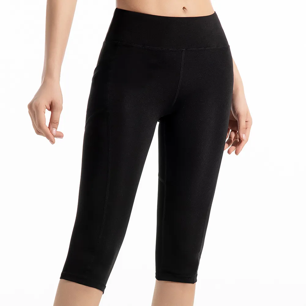 Women High Waist Mesh Pocket Yoga Tight Shorts