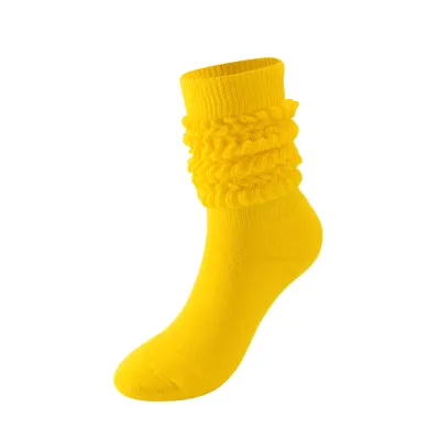 Women Fashion Simple Solid Color Knitted Thickening Long Tube Stockings