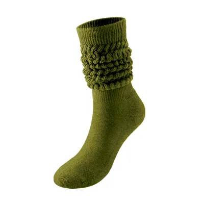 Women Fashion Simple Solid Color Knitted Thickening Long Tube Stockings