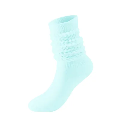 Women Fashion Simple Solid Color Knitted Thickening Long Tube Stockings