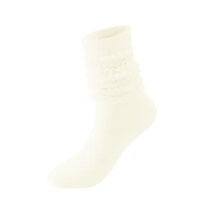 Women Fashion Simple Solid Color Knitted Thickening Long Tube Stockings