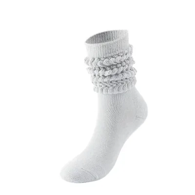 Women Fashion Simple Solid Color Knitted Thickening Long Tube Stockings