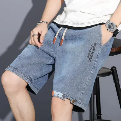 Men Summer Fashion Casual Alphabet Plus Size Denim Shorts