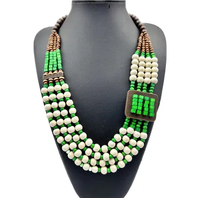 Women's Bohemian Wooden Beads Geometric Necklace