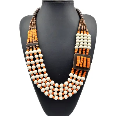Women's Bohemian Wooden Beads Geometric Necklace