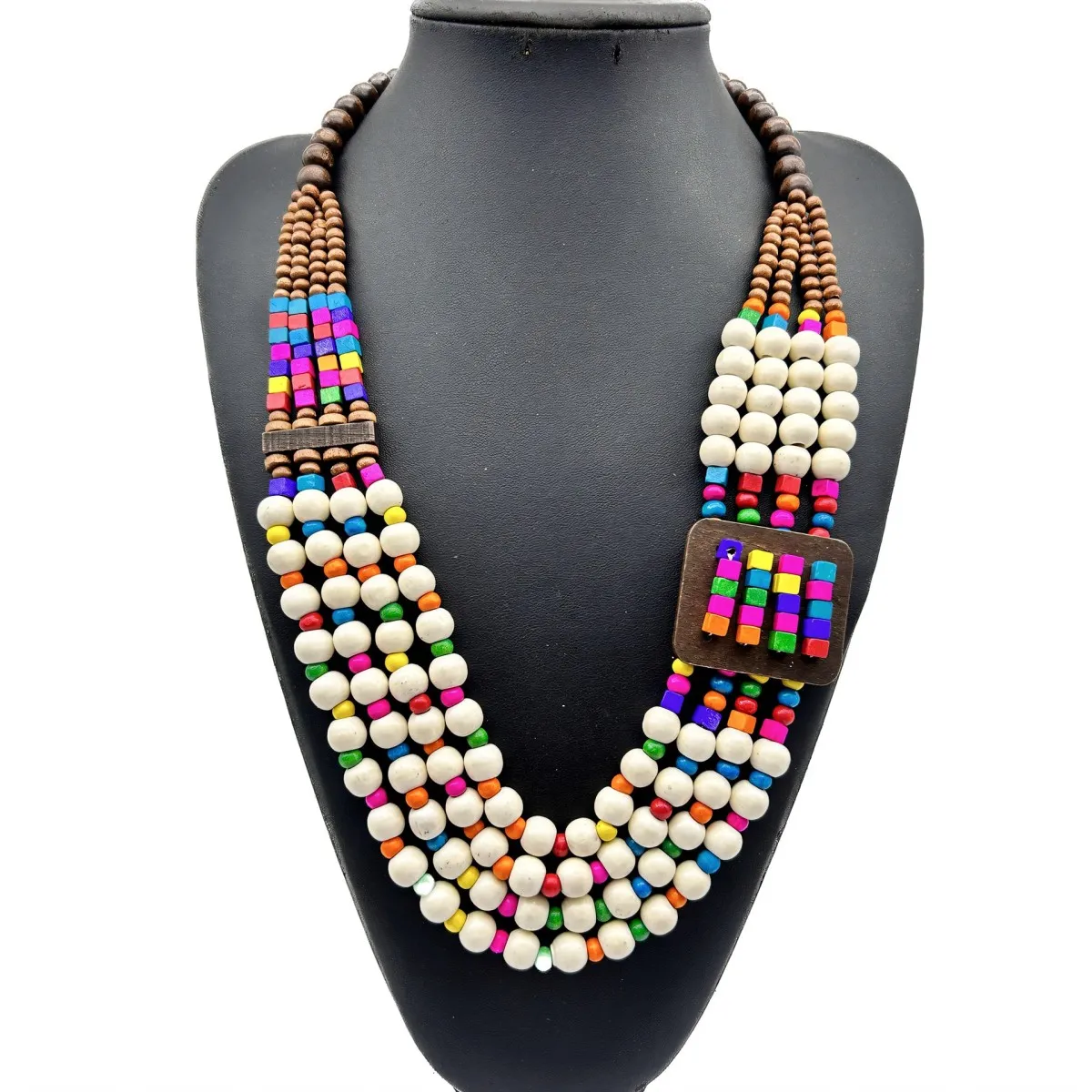 Women's Bohemian Wooden Beads Geometric Necklace