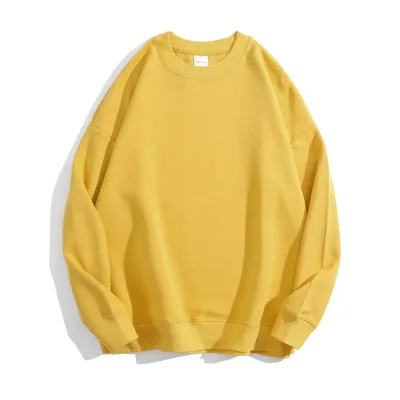 Autumn Winter Heavy Round Neck Macaron Color Loose Sweatshirt Pullover