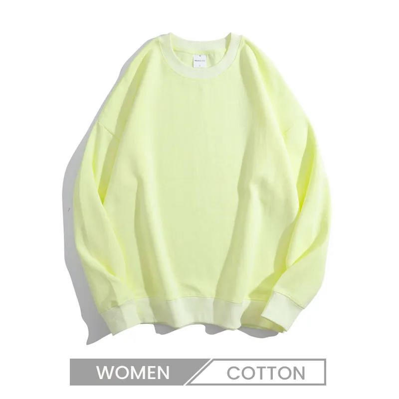 Autumn Winter Heavy Round Neck Macaron Color Loose Sweatshirt Pullover