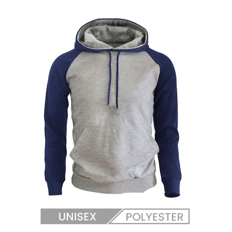 Fleece-Lined Sports Unisex Raglan Sleeve Color Block Pullover Hoodie
