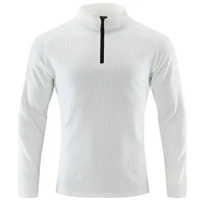 Spring And Autumn Half Zipper Men Long Sleeve Breathable Elastic Outdoor Sports Sweatshirt Custom