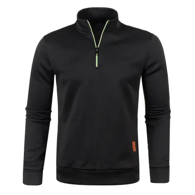 Autumn And Winter Men Half Zipper Stand Collar Long Sleeve Custom Sweatshirt