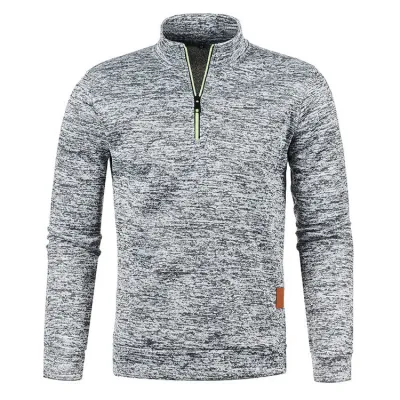 Autumn And Winter Men Half Zipper Stand Collar Long Sleeve Custom Sweatshirt
