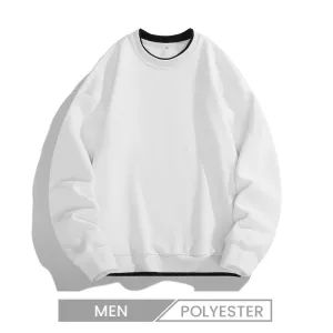Heavy Spring Long Sleeve Men Loose Round Neck Solid Color Sweatshirt Custom