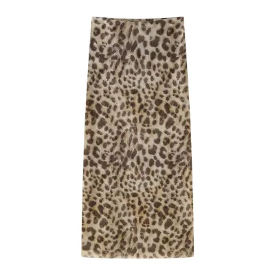 Summer Women Fashion Sexy Leopard Print Tube Top Skirt Set