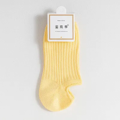 Women's Fashion Solid Color Combed Cotton Silicone Non-Slip Shallow Mouth Invisible Ankle Socks