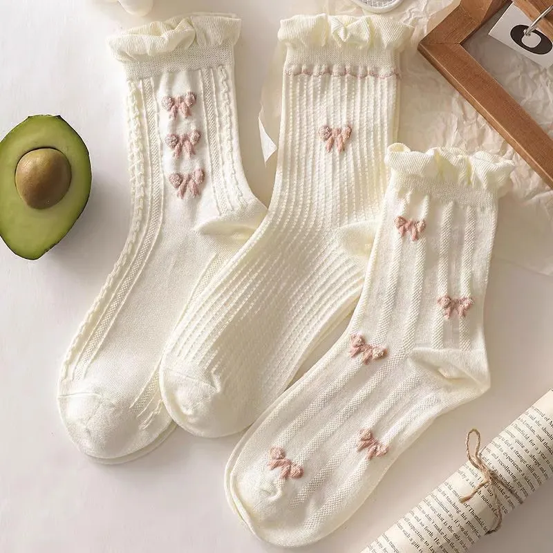 Women Cute Bow Lace Socks