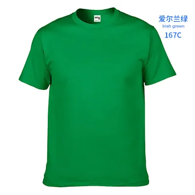 Men Casual Cotton Solid Color Short Sleeve Crewneck T-Shirt