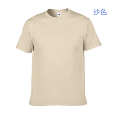 Men Casual Cotton Solid Color Short Sleeve Crewneck T-Shirt