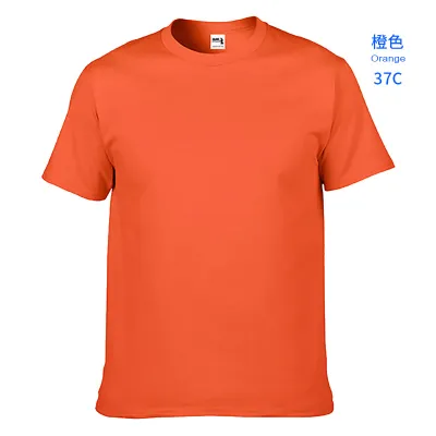 Men Casual Cotton Solid Color Short Sleeve Crewneck T-Shirt