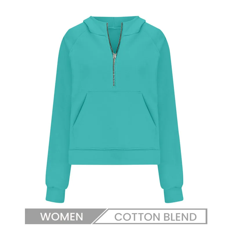 Autumn Winter Women Scuba Sports Half Zipper Yoga Hoodie