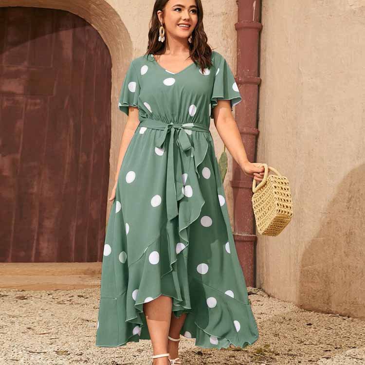 【タグ付新品】RUFFLE SHOULDER DOTSDRESS Set-F252D6260-11766514-