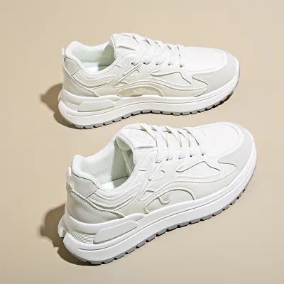 Women Fashion Casual Color Block Round Toe Thick-Soled Sneakers