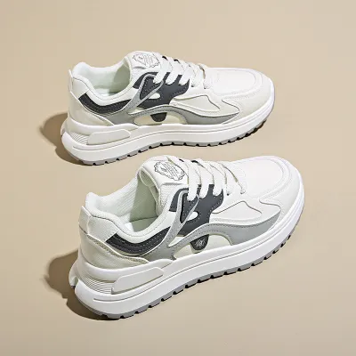Women Fashion Casual Color Block Round Toe Thick-Soled Sneakers