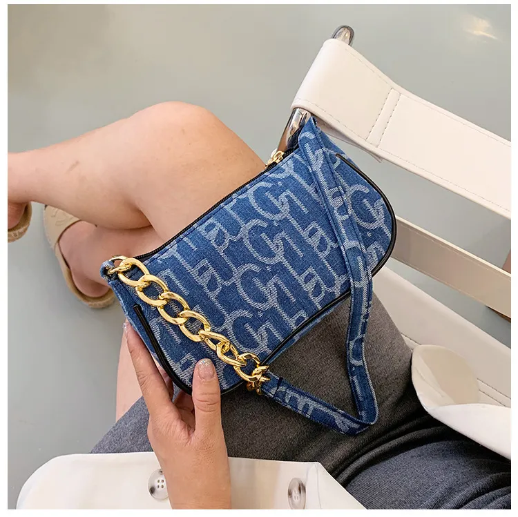 Women Summer Fashion Letter Print Square PU Shoulder Bag