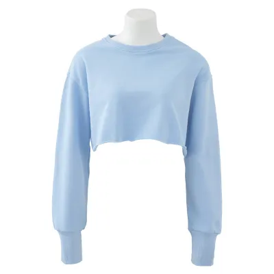 Women's Pullover Crop Sweatshirt Long-Sleeved Yoga Fitness Sportswear