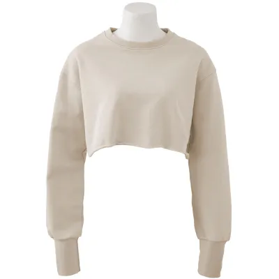 Women's Pullover Crop Sweatshirt Long-Sleeved Yoga Fitness Sportswear