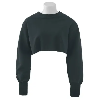 Women's Pullover Crop Sweatshirt Long-Sleeved Yoga Fitness Sportswear