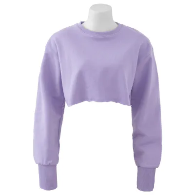 Women's Pullover Crop Sweatshirt Long-Sleeved Yoga Fitness Sportswear