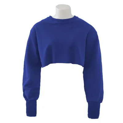 Women's Pullover Crop Sweatshirt Long-Sleeved Yoga Fitness Sportswear