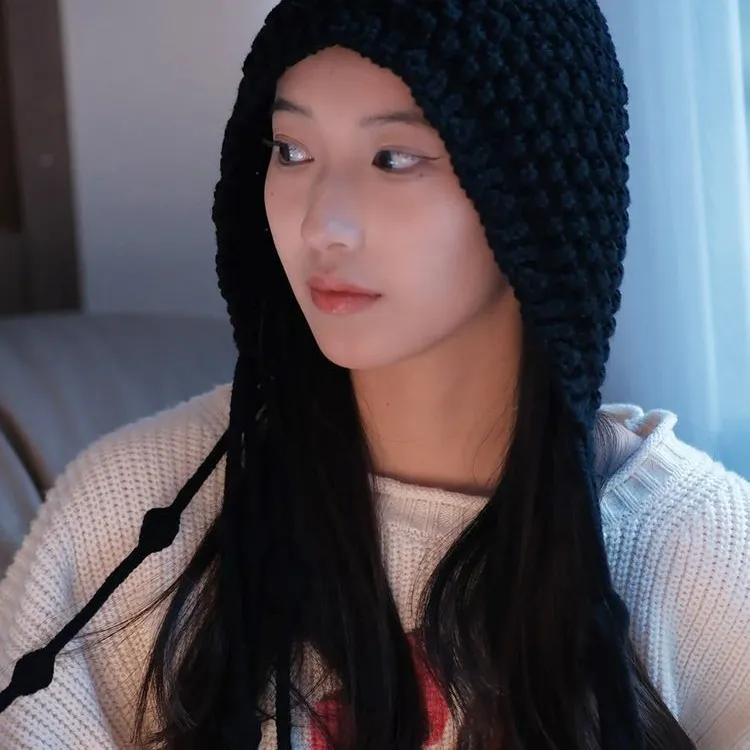 Autumn Winter Women Solid Color Knitted Beanie Hat