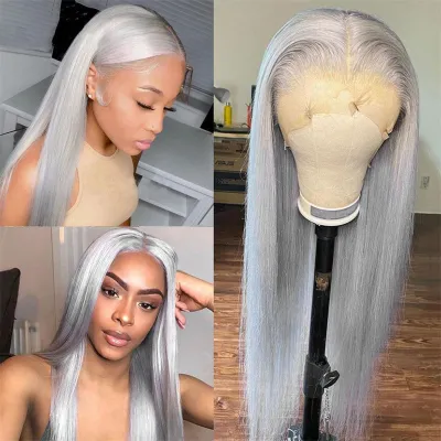 Women Fashionable Solid Color Long Straight Natural Wig High Temperature Wire