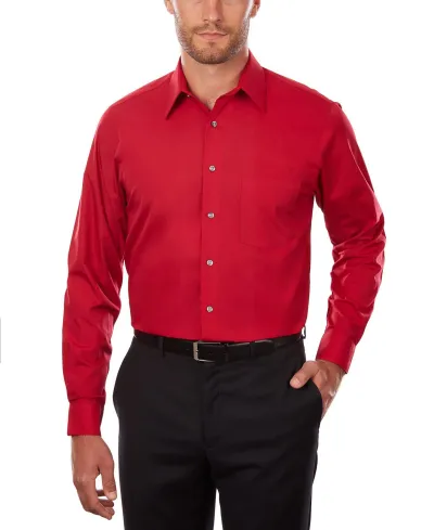 Men Plus Size Casual Business Solid Color Long Sleeve Lapel Dress Shirts