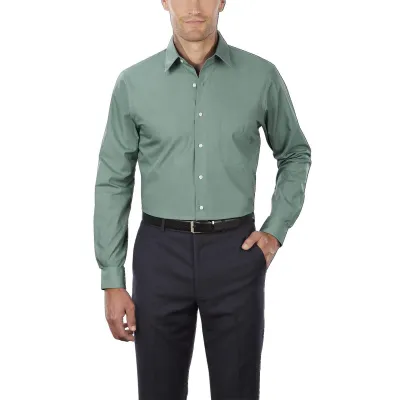 Men Plus Size Casual Business Solid Color Long Sleeve Lapel Dress Shirts