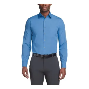 Men Plus Size Casual Business Solid Color Long Sleeve Lapel Dress Shirts