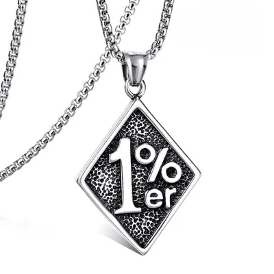 Men's Fashion Hip Hop Vintage Stainless Steel Necklace With Alloy Pendant
